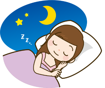 安眠している女性のイメージイラスト